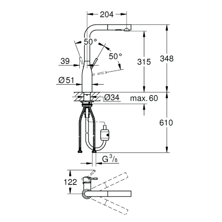 30270DC0 Grohe Essence Single Lever Sink Mixer 1 2 Dmora